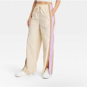 New JoyLab Wide Leg Track Pants 100% Nylon Quick Dry Extra Long Length Small